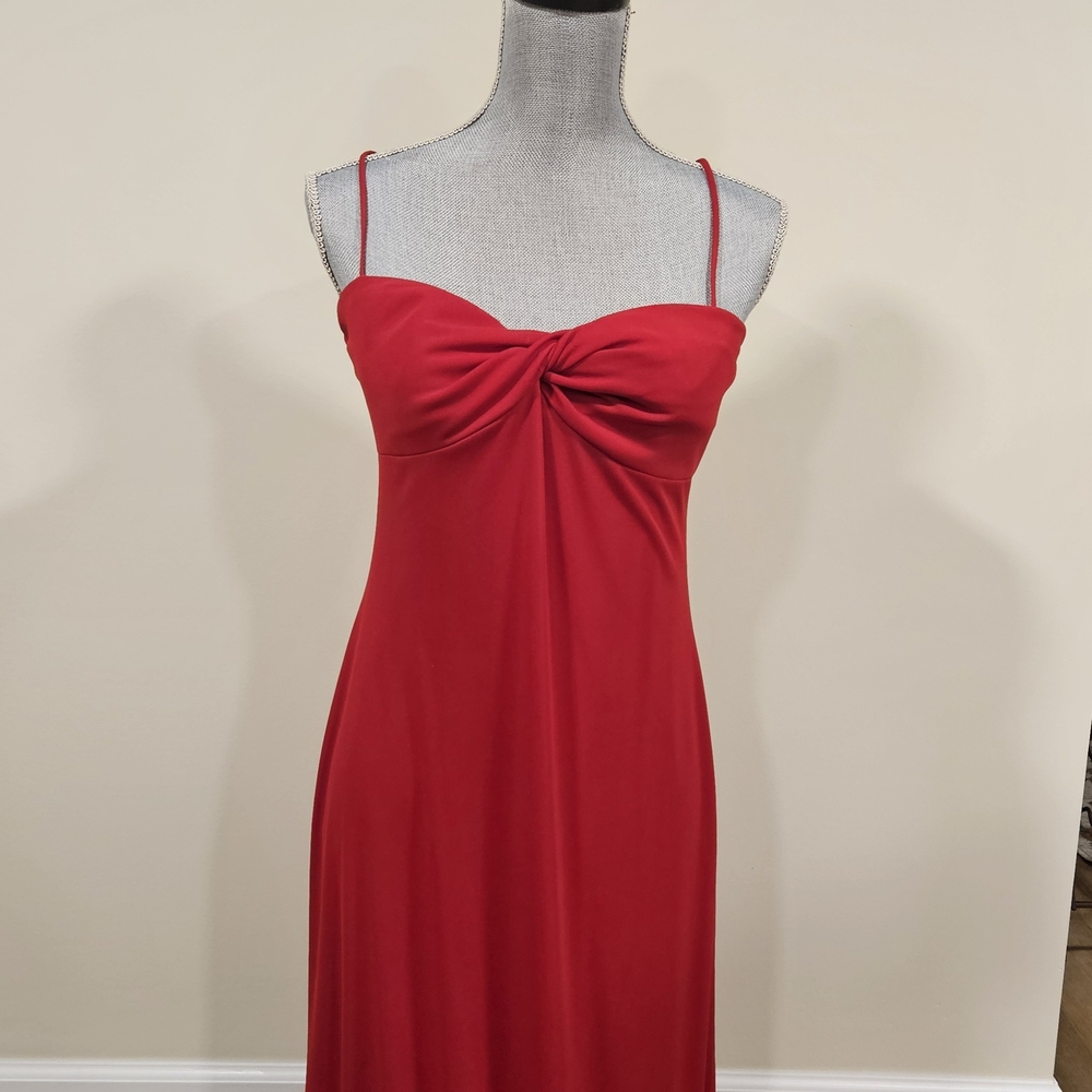 Laundry Long Red Spaghetti Strap Dress